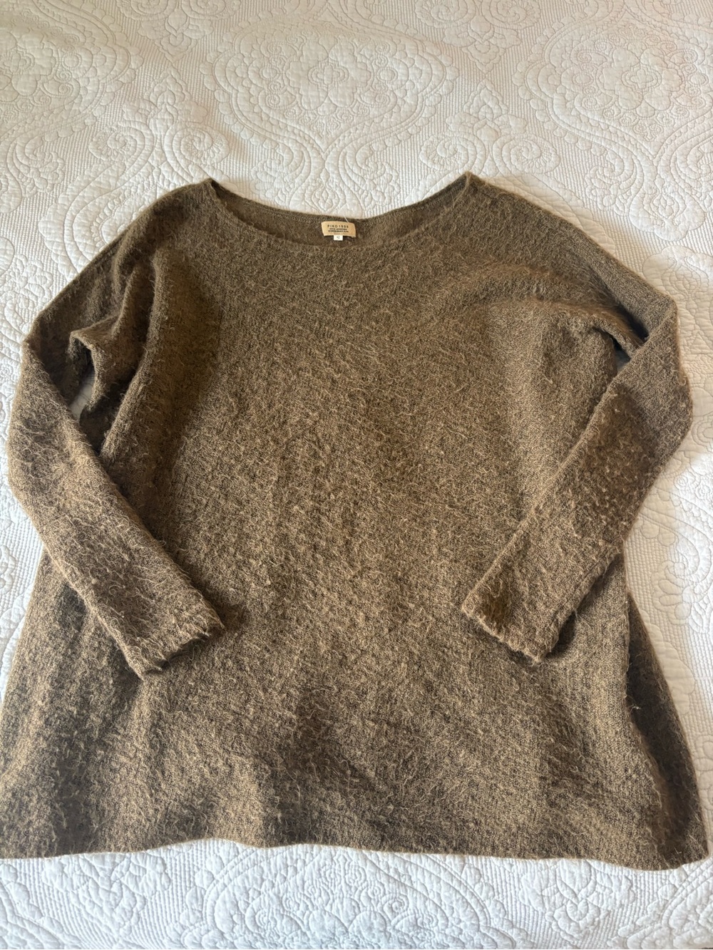 Piko 1988 Fuzzy Brown Scoop Neck Sweater